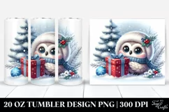 Hiding Owl Christmas Clipart, High-Res 20 Oz Tumbler Product Image 1