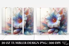 Abstract Morning Glory Clipart, Transparent 20 Oz Tumbler Product Image 1
