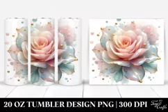 Abstract Shiny Rose Clipart, Transparent 20 Oz Tumbler Product Image 1