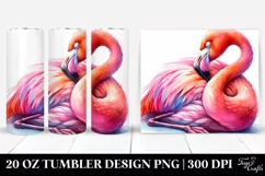 Watercolor Vibrant Baby Flamingo Sleeping | 20 oz Tumbler Product Image 1