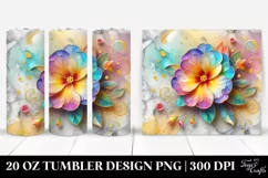 Colorful Primrose on Marble Background | 20 Oz Tumbler Product Image 1