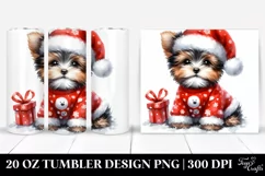 Yorkipoo with Santa Hat PNG Product Image 1