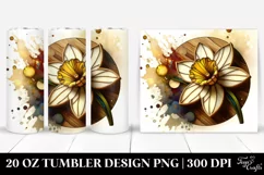 Wooden Stained Daffodil with Golden Insertions | 20 Oz Product Image 1