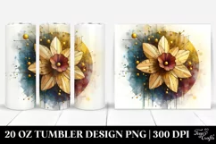 Wooden Stained Daffodil with Golden Insertions | 20 Oz Product Image 1
