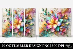 Colorful Freesia on Marble Background | 20 Oz Tumbler Product Image 1