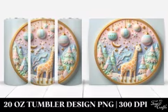 Colorful Giraffe Christmas Clipart, High-Res 20 Oz Tumbler Product Image 1