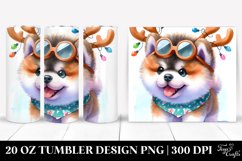 Akita with Christmas Lights PNG Product Image 1