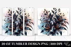 Glossy Lobelia Watercolor Splash | 20 Oz Tumbler Product Image 1