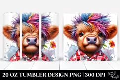 Expressive Highland Cow in Pajamas PNG Product Image 1