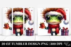 Festive Frog with Santa Hat PNG Product Image 1