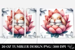 Sleeping Bunny in Petals | 20 Oz Tumbler Product Image 1