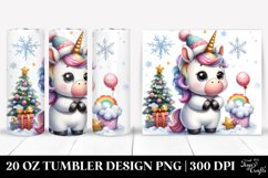 Goofy Unicorn Winter Clipart, High-Res 20 Oz Tumbler Product Image 1