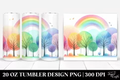 Colorful Simple Watercolor Rainbow Trees | 20 oz Tumbler Product Image 1