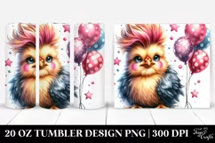 Proud Chicken with Balloons PNG Product Image 1