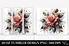 Abstract Stained Camellia | 20 Oz Tumbler Product Image 1