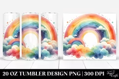 Simple Colorful Rainbow Clipart, High-Res 20 Oz Tumbler Product Image 1