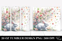 Rabbit Tumbling with Spring Petals | 20 Oz Tumbler Product Image 1