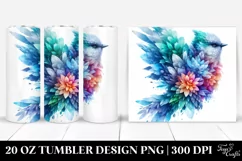 Abstract Vibrant Watercolor Bird | 20 oz Tumbler Product Image 1