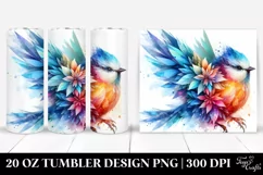 Abstract Vibrant Watercolor Bird | 20 oz Tumbler Product Image 1