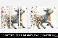 Lamb Tumbling with Spring Petals | 20 Oz Tumbler Product Image 1