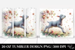 Lamb Tumbling with Spring Petals | 20 Oz Tumbler Product Image 1