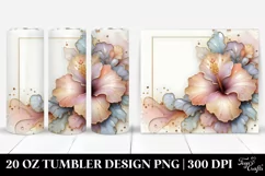 Abstract Pastel Glossy Hibiscus | 20 oz Tumbler Product Image 1