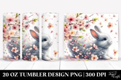 Rabbit Tumbling with Spring Petals | 20 Oz Tumbler Product Image 1