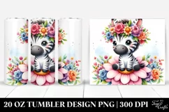Vibrant Cartoon Zebra | 20 oz Tumbler Product Image 1