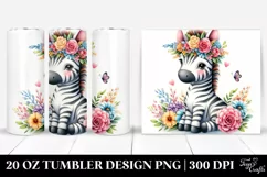 Vibrant Cartoon Zebra | 20 oz Tumbler Product Image 1