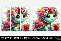 Colorful Flower Crown Turtle | 20 oz Tumbler Product Image 1