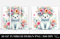 Pastel Cartoon Polar Bear | 20 oz Tumbler Product Image 1