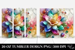 Colorful Gardenia Marble Splash | 20 Oz Tumbler Product Image 1