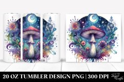Watercolor Magical Celestial Mushroom Clipart Product Image 1