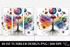 Celestial Magical Mushroom Clipart 20 Oz Tumbler Product Image 1