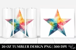 Colorful Pastel Star, Transparent 20 Oz Tumbler Product Image 1