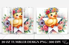 Cute Duck Adorned with Flower Crown PNG Product Image 1