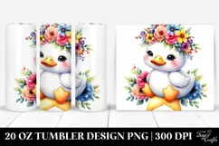Cute Duck Adorned with Flower Crown PNG Product Image 1