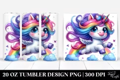 Vibrant Jumping Unicorn | 20 oz Tumbler Product Image 1