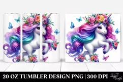 Dancing Cute Unicorn Clipart 20 Oz Tumbler Product Image 1