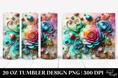 20 Oz Tumbler Sublimation | Colorful Ranunculus | Product Image 1