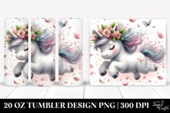 Cute Baby Unicorn Tumbling with Spring Petals | 20 Oz Product Image 1