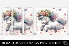 Cute Baby Unicorn Tumbling with Spring Petals | 20 Oz Product Image 1