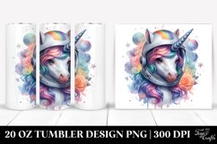 Colorful Baby Unicorn Space Helmet. 20 Oz Tumbler Design Product Image 1