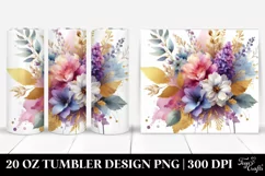 Vibrant Lilac Abstract Bouquet | 20 Oz Tumbler Product Image 1