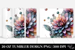 Pastel Shiny Dahlia Clipart 20 Oz Tumbler Product Image 1