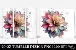 Pastel Shiny Dahlia Clipart 20 Oz Tumbler Product Image 1