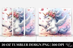Cute Baby Unicorn Tumbling with Spring Petals | 20 Oz Product Image 1