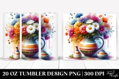 20 Oz Tumbler Sublimation | Vibrant Watercolor Vase with Product Image 1