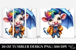 Cute Raincoat Baby Cow | 20 oz Tumbler Product Image 1