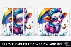 Cute Baby Cow Playing | 20 oz Tumbler Product Image 1